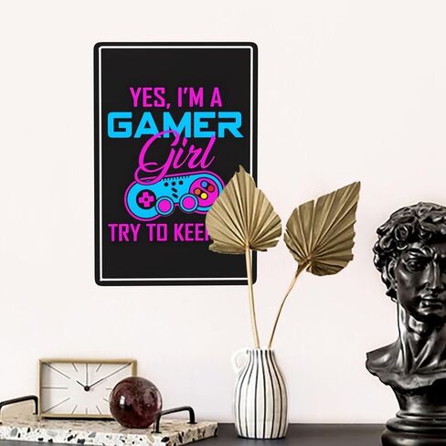 Metal Sign Gaming Room Decor for Boys Kids Gamer Wall Poster Aluminum Men Cave Video Game Bedroom Accessories 12 * 8 IN - Extre Me Gamer in Saudi Arabia