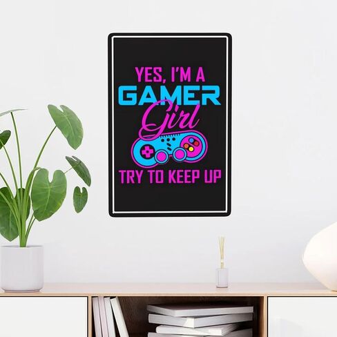 Metal Sign Gaming Room Decor for Boys Kids Gamer Wall Poster Aluminum Men Cave Video Game Bedroom Accessories 12 * 8 IN - Extre Me Gamer in Saudi Arabia