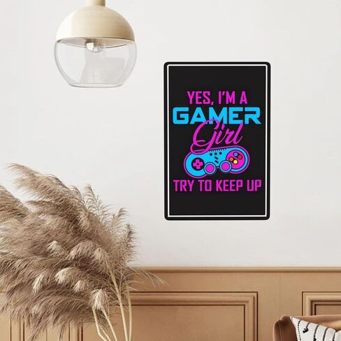 Metal Sign Gaming Room Decor for Boys Kids Gamer Wall Poster Aluminum Men Cave Video Game Bedroom Accessories 12 * 8 IN - Extre Me Gamer in Saudi Arabia