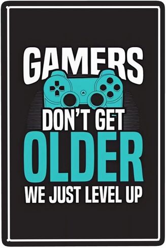 Metal Sign Gaming Room Decor for Boys Kids Gamer Wall Poster Aluminum Men Cave Video Game Bedroom Accessories 12 * 8 IN - Extre Me Gamer in Saudi Arabia