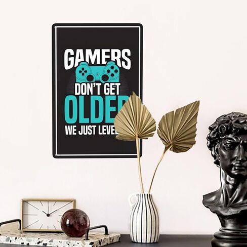 Metal Sign Gaming Room Decor for Boys Kids Gamer Wall Poster Aluminum Men Cave Video Game Bedroom Accessories 12 * 8 IN - Extre Me Gamer in Saudi Arabia