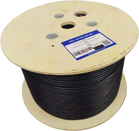 TSCables | Cat6A Plenum (CMP) 1000ft, 750Mhz, PoE++ (4PPoE) | 100% Solid Bare Copper | 23AWG Unshielded Twisted Pairs (UTP), Available in 7 Colors for Easy Identification Across Various Setups in Kuwait