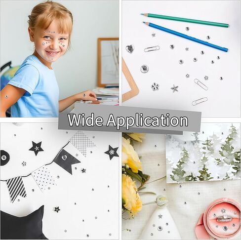 4 Sheets Color Gem Stickers for Crafts, Self Adhesive Heart Star Flower Round Rhinestones, 560Pcs Assorted Shapes Stick On Gems, Acrylic Bling Jewels Stickers, Craft Supplies for Kids in Kuwait