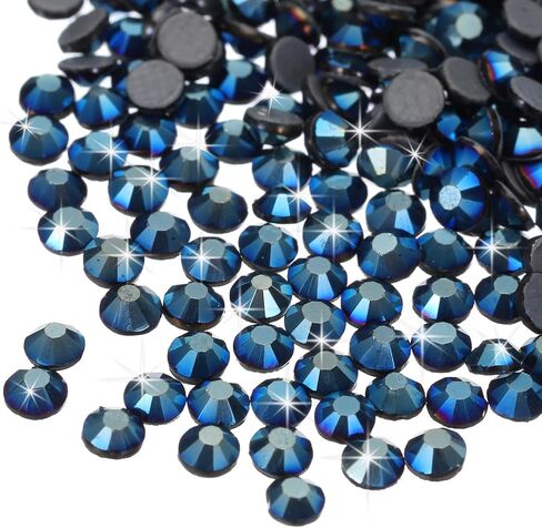 Meccanixity 2880 PCS Hotfix Rhinestones Flatback Crystal Glass Gems Rhinestones for Crafts Comply Diy Decoration (SS10 2.9mm ، اللون الأزرق البحري) in Kuwait