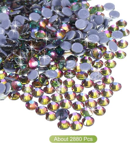 Meccanixity 2880 PCS Hotfix Rhinestones Flatback Crystal Glass Gems Rhinestones for Crafts Comply Diy Decoration (SS10 2.9mm ، اللون الأزرق البحري) in Kuwait