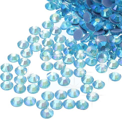 Meccanixity 2880 PCS Hotfix Rhinestones Flatback Crystal Glass Gems Rhinestones for Crafts Comply Diy Decoration (SS10 2.9mm ، اللون الأزرق البحري) in Kuwait