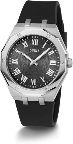 GUESS Men's 42mm Watch - Blue Strap Blue Dial Rose Gold Tone Case in Saudi Arabia