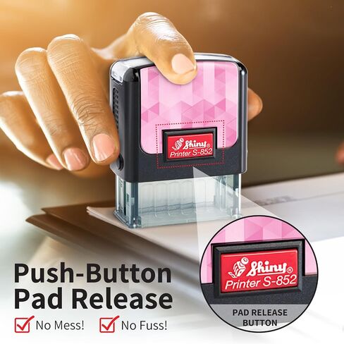 Shiny Paid Stamp Self Inking Rubber Stamp, 1/2" by 1-1/2" Impression Area, Red Ink, Refillable in Saudi Arabia