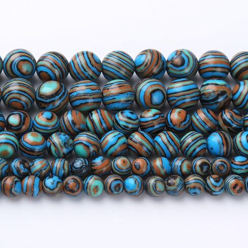 Blue Peacock Turquoise Stone Beads Gemstone Round Crystal Energy Jade Beads Stone Beads for Jewelry Making DIY Bracelet Necklace Jewelry Making 1 Strand 15.5inch 45PCS 8MM in Saudi Arabia