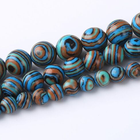 Blue Peacock Turquoise Stone Beads Gemstone Round Crystal Energy Jade Beads Stone Beads for Jewelry Making DIY Bracelet Necklace Jewelry Making 1 Strand 15.5inch 45PCS 8MM in Saudi Arabia