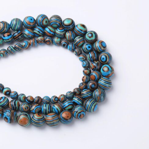 Blue Peacock Turquoise Stone Beads Gemstone Round Crystal Energy Jade Beads Stone Beads for Jewelry Making DIY Bracelet Necklace Jewelry Making 1 Strand 15.5inch 45PCS 8MM in Saudi Arabia