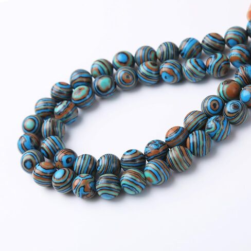 Blue Peacock Turquoise Stone Beads Gemstone Round Crystal Energy Jade Beads Stone Beads for Jewelry Making DIY Bracelet Necklace Jewelry Making 1 Strand 15.5inch 45PCS 8MM in Saudi Arabia