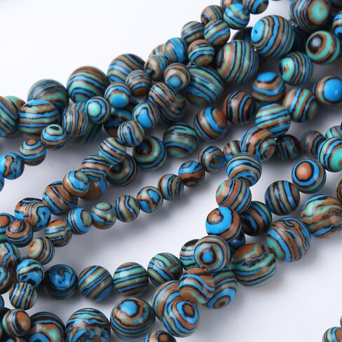 Blue Peacock Turquoise Stone Beads Gemstone Round Crystal Energy Jade Beads Stone Beads for Jewelry Making DIY Bracelet Necklace Jewelry Making 1 Strand 15.5inch 45PCS 8MM in Saudi Arabia