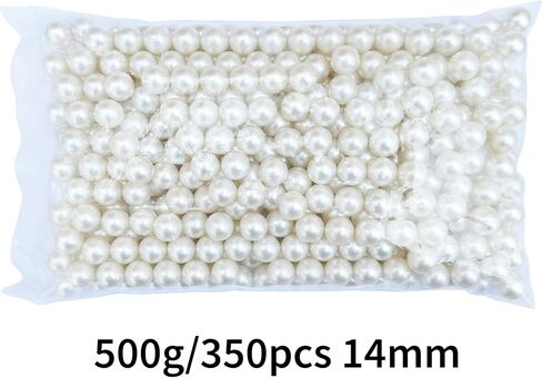 FM FM42 500g/350pcs 14mm No Hole Ivory Simulated Pearl Beads for Crafts in Saudi Arabia