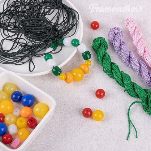 Framendino, 27 Pack 1mm Nylon Beading String Chinese Knotting Cord Trim Cords Macrame Thread Braided for Friendship Bracelets Necklace Jewelry Making (27 Colors, 675 Yards) in Saudi Arabia