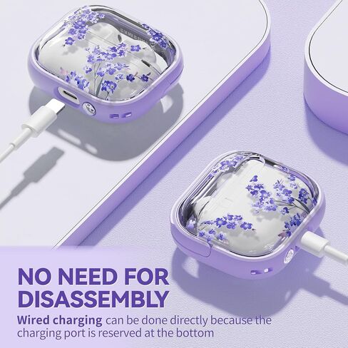 with Safety Lock for Galaxy Buds Pro 3 Case/Galaxy Buds 3 Case with Cleaner Kit and Keychain, Cute Floral Buds Pro 3 Case Cover for Women Girly, As a Phone Stand- Black Gold Flower in Kuwait