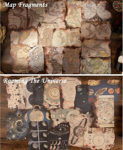 Dizdkizd 120 Sheets of Vintage Burnt Edge Scrapbook Paper for Junk Journal, Thin Collage Paper, Decoupage Paper, 4 × 6 inches, 120 Sheets/ 4 Sets in Saudi Arabia
