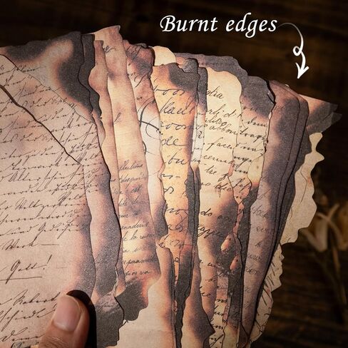 Dizdkizd 120 Sheets of Vintage Burnt Edge Scrapbook Paper for Junk Journal, Thin Collage Paper, Decoupage Paper, 4 × 6 inches, 120 Sheets/ 4 Sets in Saudi Arabia
