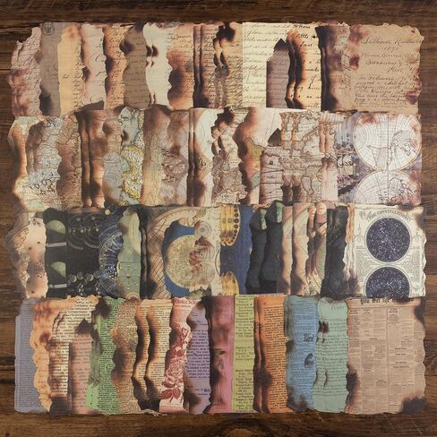 Dizdkizd 120 Sheets of Vintage Burnt Edge Scrapbook Paper for Junk Journal, Thin Collage Paper, Decoupage Paper, 4 × 6 inches, 120 Sheets/ 4 Sets in Saudi Arabia