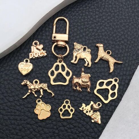 Youdiyla 100pcs Craft Supplies Pet Dog Animals Charms Pendants for Crafting Jewelry Findings Making Accessory for DIY Necklace Bracelet (KC Golden) in Saudi Arabia
