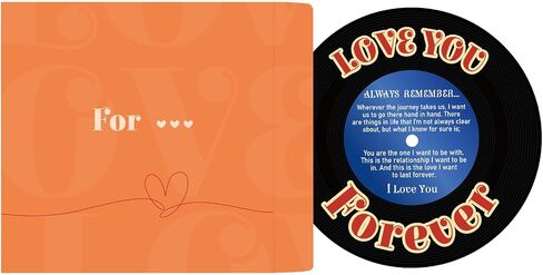 Retro Anniversary Card for Him or Her, Happy Valentine's Day Anniversary Card & Gifts for Husband Wife Boyfriend Girlfriend, Love You Forever Record Gifts for Women Men in Saudi Arabia