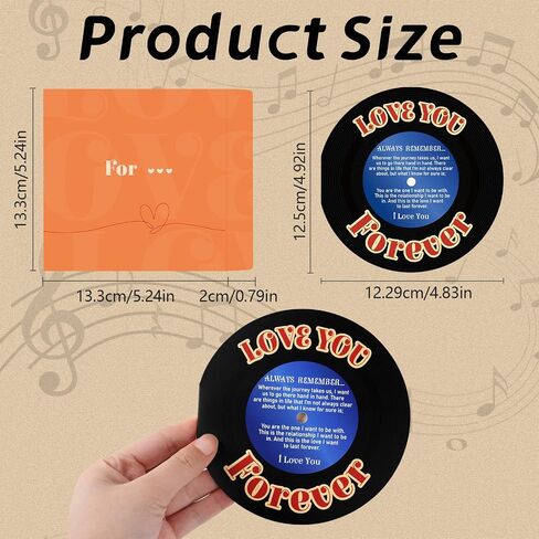 Retro Anniversary Card for Him or Her, Happy Valentine's Day Anniversary Card & Gifts for Husband Wife Boyfriend Girlfriend, Love You Forever Record Gifts for Women Men in Saudi Arabia