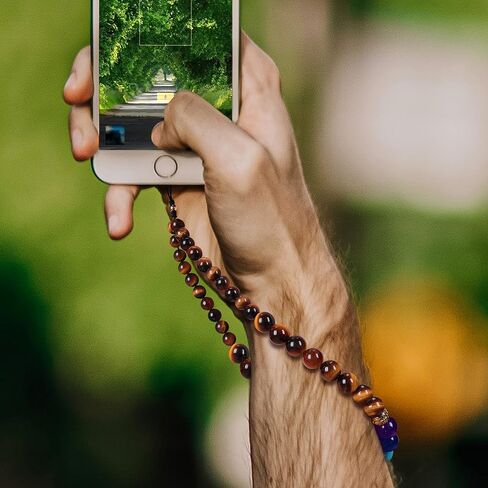 Solar System Phone Charm Lanyard Wrist Strap Universe Galaxy Blue Sandstone The Eight Planets Guardian Star Beaded Keychain for Women Men in Saudi Arabia