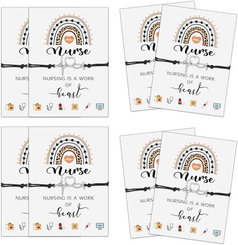 Yinkin 12 Pcs School Nurse Gifts Bulk Nurses Bracelets for Women with Blessing Card Nurse Week Day Party Favor Christmas Appreciation Graduation Gift in Kuwait