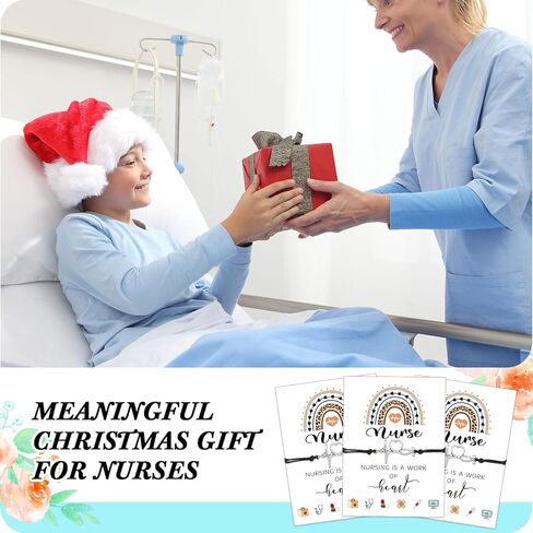 Yinkin 12 Pcs School Nurse Gifts Bulk Nurses Bracelets for Women with Blessing Card Nurse Week Day Party Favor Christmas Appreciation Graduation Gift in Kuwait