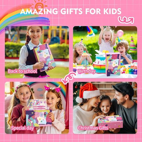 1PCS Clear Pencil Case, Plastic Pencil Box, Large Crayon Box, Craft Organizers and Storage, School Supplies for Boys and Girls with Stickers and Kit (Unicorn Set) in Saudi Arabia