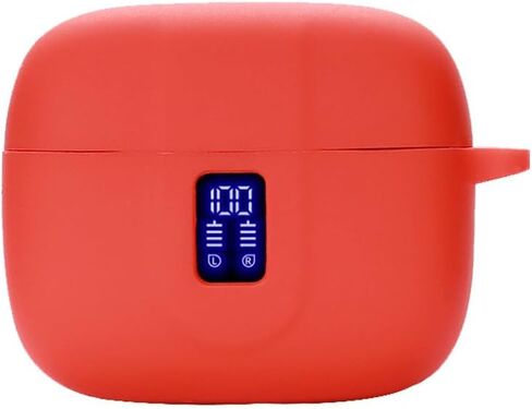 Earbuds Case Compatible with TAGRY X08 Wireless Headphone, Silicon Protective Cover with Keychain, with Window for LED Display (Black) in Saudi Arabia