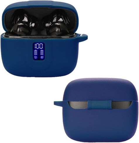 Earbuds Case Compatible with TAGRY X08 Wireless Headphone, Silicon Protective Cover with Keychain, with Window for LED Display (Black) in Saudi Arabia