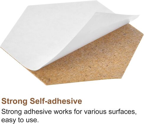 uxcell 25pcs Self Adhesive Cork Coasters 4 x 4 x 0.04 Cork Mats Cork Tiles Cork Backing Sheets Mini Cork Board for Coasters and DIY Crafts, Hexagon in Saudi Arabia