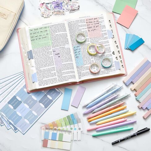 98 قطعة من لوازم دراسة الكتاب المقدس، لوازم مدرسية جمالية، طقم مذكرات للكتاب المقدس، كتاب توضيحي جمالي للكتاب المقدس، ملاحظات هلامية، مقلمة لمكتب المدرسة، هدية مسيحية (أخضر) in Kuwait