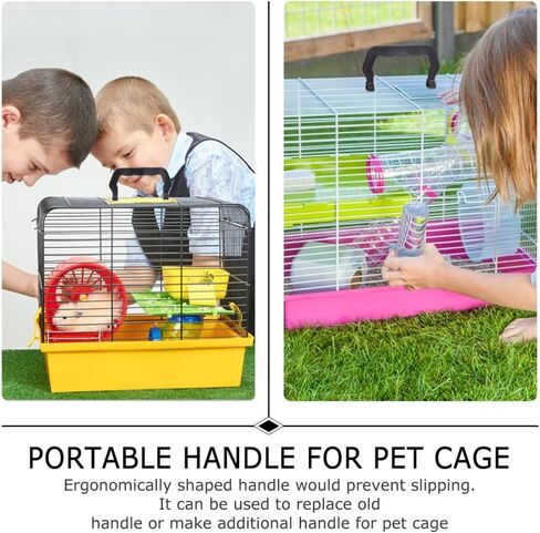 Angoily 30 Pcs Cage Handle Replacement Handles Dog Crate Handle Replacement Tray for Dog Crate Hamster Cage Rabbit Carrier Handle Heavy Duty Dog Crate Plastic Animal Outdoor Cage Travel in Saudi Arabia