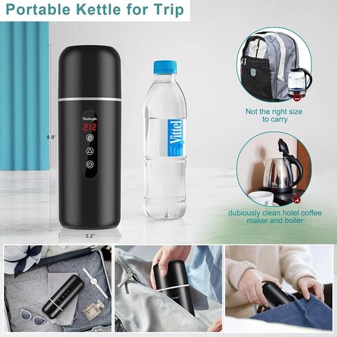 Portable Car Water Heater: 12V/24V Electric Kettle & Coffee Warmer with Magnetic Induction & Stirring Function(white) in Saudi Arabia