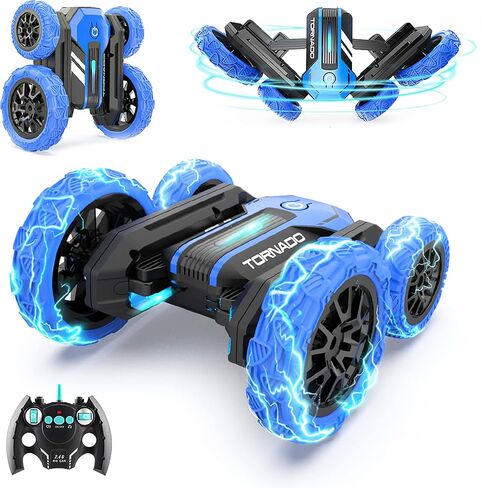 BEZGAR TD202 Remote Control Car - Double Sided RC Stunt Car,360 Flip Spinning RC Cars with Bright Lights,Outdoor All Terrain Rechargeable Electric Car,Fun Toy Cars Gifts for Boys,Girls Kids&Adults in Saudi Arabia