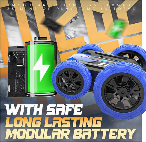 BEZGAR TD202 Remote Control Car - Double Sided RC Stunt Car,360 Flip Spinning RC Cars with Bright Lights,Outdoor All Terrain Rechargeable Electric Car,Fun Toy Cars Gifts for Boys,Girls Kids&Adults in Saudi Arabia