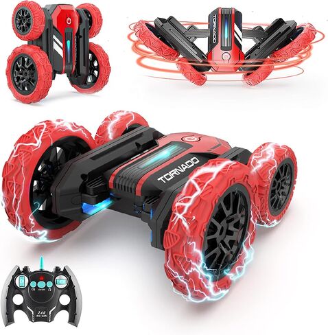 BEZGAR TD202 Remote Control Car - Double Sided RC Stunt Car,360 Flip Spinning RC Cars with Bright Lights,Outdoor All Terrain Rechargeable Electric Car,Fun Toy Cars Gifts for Boys,Girls Kids&Adults in Saudi Arabia