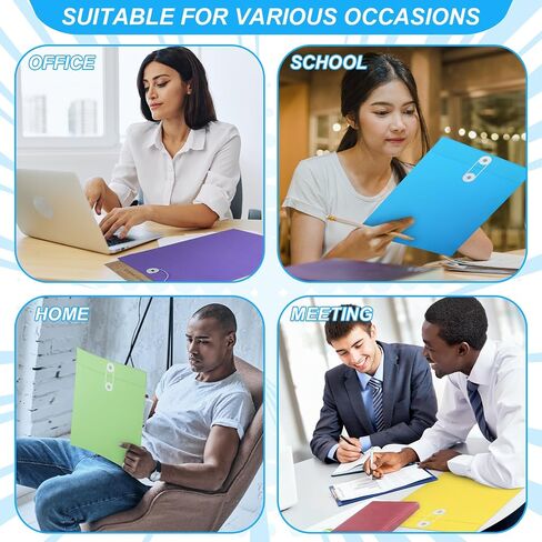 100 Pcs Interoffice Envelopes with String Tie Closure and Button 9 x 12 Inches Mailing Envelopes Colored Expandable Files Folders Peper Document Envelope for Home Office Business Storing in Saudi Arabia