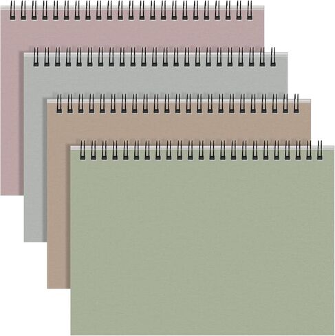 4 Pcs 8.66 x 11.69 Inch Top Bound Spiral Notebooks Horizontal A4 Office Steno Book 5mm-Squared Durable Spiral White Paper 70 Sheets for Business (Morandi) in Saudi Arabia