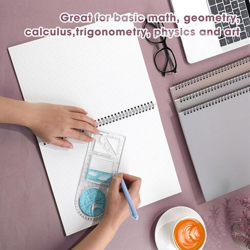 4 Pcs 8.66 x 11.69 Inch Top Bound Spiral Notebooks Horizontal A4 Office Steno Book 5mm-Squared Durable Spiral White Paper 70 Sheets for Business (Morandi) in Saudi Arabia