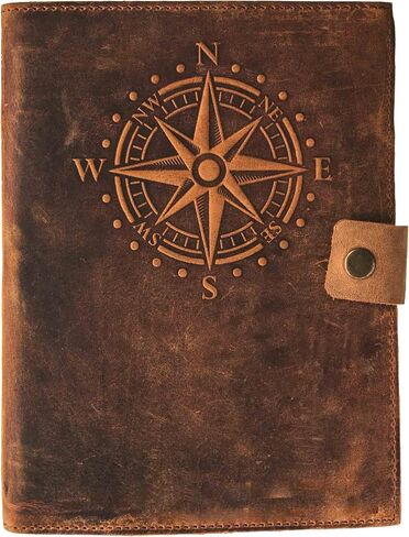 Travel Journal Series by Modest Goods - Refillable Leather Cover and A5 Notebook - Travel Accessories for Men & Women - Great for Traveler Adventure Journal, Vacation Scrapbook, Planner (Compass) in Saudi Arabia