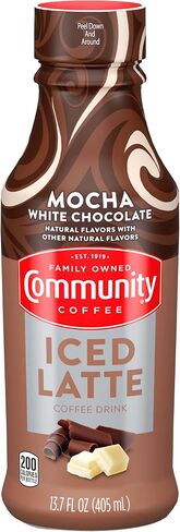 Community Coffee Iced Latte Coffee Drink, Mocha White Chocolate, Natural Flavors, 13.7 Fluid Ounce (Pack of 12) in Saudi Arabia