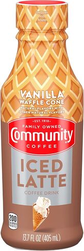 Community Coffee Iced Latte Coffee Drink, Mocha White Chocolate, Natural Flavors, 13.7 Fluid Ounce (Pack of 12) in Saudi Arabia