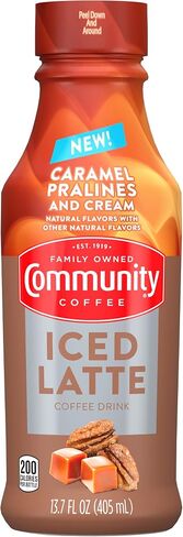 Community Coffee Iced Latte Coffee Drink, Mocha White Chocolate, Natural Flavors, 13.7 Fluid Ounce (Pack of 12) in Saudi Arabia