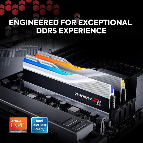 G.SKILL Trident Z5 RGB Series (Intel XMP 3.0) DDR5 RAM 64GB (2x32GB) 6000MT/s CL36-36-36-96 1.35V Desktop Computer Memory UDIMM - Matte White (F5-6000J3636F32GX2-TZ5RW) in Kuwait