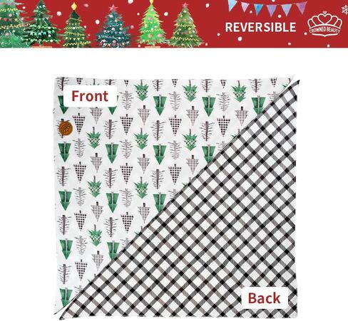 CROWNED BEAUTY Christmas Dog Bandanas Reversible Large 2 Pack, Snowmen Set, Adjustable Triangle Plaid Scarves for Medium Large Extra Large Dogs Pets (Blue White) DB72-L in Saudi Arabia