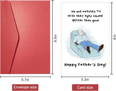 SuperShunhu Funny Father’s Day Card for Husband Dad Grandpa, Humor Father’s Day Gift for Men, Watch TV With Eye Closed in Saudi Arabia
