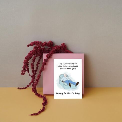 SuperShunhu Funny Father’s Day Card for Husband Dad Grandpa, Humor Father’s Day Gift for Men, Watch TV With Eye Closed in Saudi Arabia